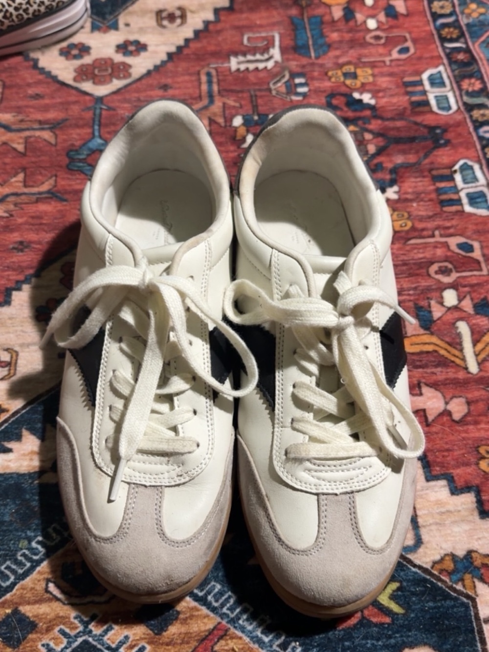 Universal Thread Cream and Black Retro-Inspired Sneakers